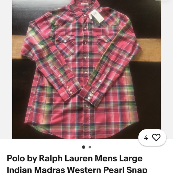 Ralph Lauren Men's Plaid Shirt - Red and Green X-Large Indian madness collection - Picture 1 of 2